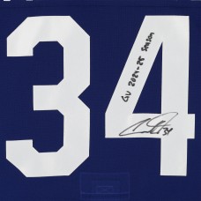 Auston Matthews Toronto Maple Leafs Autographed Fanatics Authentic Game-Used #34 Blue Jersey from the 2024-25 NHL Season with GU 2024-25 Season Inscription - NF70452344