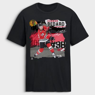Chicago Blackhawks Connor Bedard Black Fresh Ice T-Shirt
