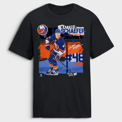 New York Islanders Matthew Schaefer Black Fresh Ice T-Shirt