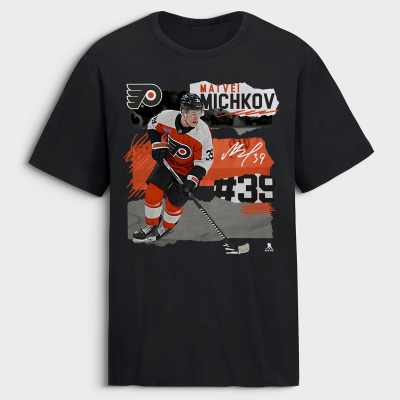 Philadelphia Flyers Matvei Michkov Black Fresh Ice T-Shirt