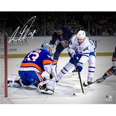 Auston Matthews Toronto Maple Leafs Autographed Fanatics Authentic 16 x 20 Tying Franchise Goal Record Spotlight Photograph