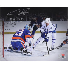 Фото с автографом Auston Matthews Toronto Maple Leafs Fanatics Authentic 16" x 20" White Jersey Scoring Goal Spotlight with Multiple Inscriptions - Limited Edition of 25 Фото с автографом Auston Matthews Toronto Maple Leafs Fanatics Authentic 16" x 20" White Jersey Scoring Goal Spotlight with Multiple Inscriptions - Limited Edition of 25