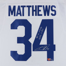 Джерси с автографом Auston Matthews Toronto Maple Leafs Fanatics Authentic White Fanatics Premium with Multiple Inscriptions - Limited Edition of 25 Джерси с автографом Auston Matthews Toronto Maple Leafs Fanatics Authentic White Fanatics Premium with Multiple Inscriptions - Limited Edition of 25
