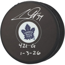 Шайба Auston Matthews Toronto Maple Leafs Autographed Fanatics Authentic with "421G 1-3-26" Inscription Шайба Auston Matthews Toronto Maple Leafs Autographed Fanatics Authentic with "421G 1-3-26" Inscription