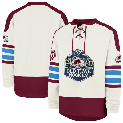 Colorado Avalanche 47 Cream Pond Hockey Trio Eternal Lacer Sweatshirt