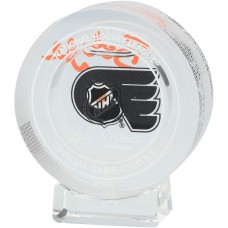 Bobby Clarke Philadelphia Flyers Autographed Fanatics Authentic Crystal Puck - Filled with Ice from a Philadelphia Flyers Game During the 2023-24 Season