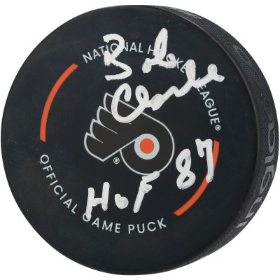 Bobby Clarke Philadelphia Flyers Autographed Fanatics Authentic Official Game Puck with HOF 87 Inscription