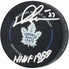 Darryl Sittler Toronto Maple Leafs Autographed Fanatics Authentic Official Game Puck with HHOF 1989 Inscription