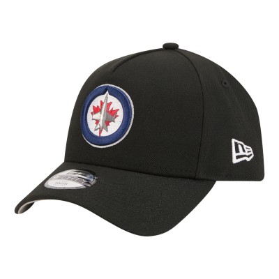 Подростковая Winnipeg Jets New Era Black 9FORTY A-Frame Adjustable Hat