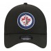 Подростковая Winnipeg Jets New Era Black 9FORTY A-Frame Adjustable Hat