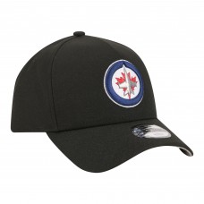Подростковая Winnipeg Jets New Era Black 9FORTY A-Frame Adjustable Hat