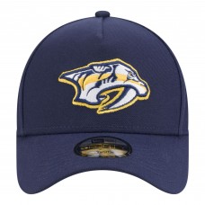Подростковая Nashville Predators New Era Navy 9FORTY A-Frame Adjustable Hat