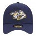 Подростковая Nashville Predators New Era Navy 9FORTY A-Frame Adjustable Hat