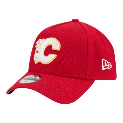 Подростковая Calgary Flames New Era Red 9FORTY A-Frame Adjustable Hat
