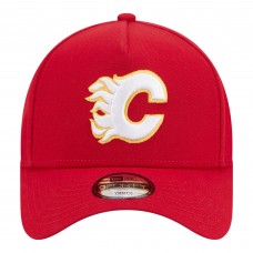 Подростковая Calgary Flames New Era Red 9FORTY A-Frame Adjustable Hat