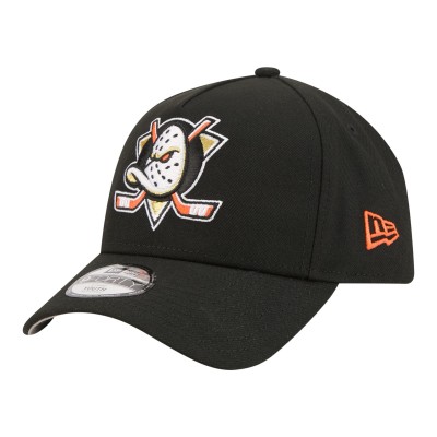 Подростковая Anaheim Ducks New Era Black 9FORTY A-Frame Adjustable Hat