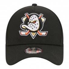 Подростковая Anaheim Ducks New Era Black 9FORTY A-Frame Adjustable Hat