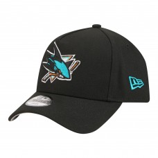 Подростковая San Jose Sharks New Era Black 9FORTY A-Frame Adjustable Hat