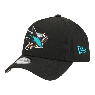 Подростковая San Jose Sharks New Era Black 9FORTY A-Frame Adjustable Hat