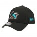 Подростковая San Jose Sharks New Era Black 9FORTY A-Frame Adjustable Hat