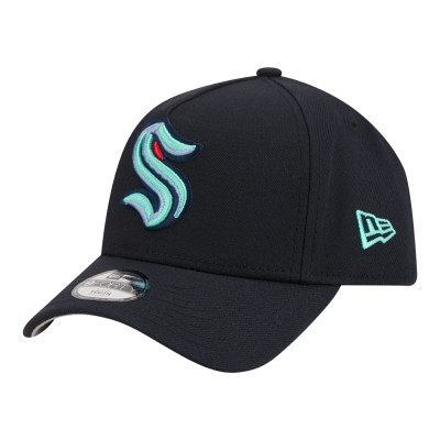 Подростковая Seattle Kraken New Era Deep Sea Blue 9FORTY A-Frame Adjustable Hat