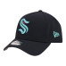 Подростковая Seattle Kraken New Era Deep Sea Blue 9FORTY A-Frame Adjustable Hat