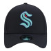 Подростковая Seattle Kraken New Era Deep Sea Blue 9FORTY A-Frame Adjustable Hat