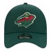 Подростковая Minnesota Wild New Era Green 9FORTY A-Frame Adjustable Hat