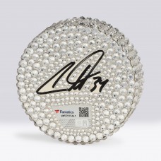 Auston Matthews Toronto Maple Leafs Autographed Fanatics Authentic Swarovski Crystal Hockey Puck - Art by Rock On Sports