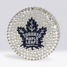 Auston Matthews Toronto Maple Leafs Autographed Fanatics Authentic Swarovski Crystal Hockey Puck - Art by Rock On Sports