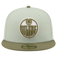 Бейсболка Edmonton Oilers New Era Sage Green/Olive Color Pack 59FIFTY