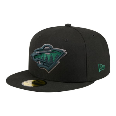 Бейсболка Minnesota Wild New Era Black Color Pop 59FIFTY