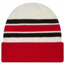 Carolina Hurricanes New Era Cream/Red Vintage Cuffed Knit Hat
