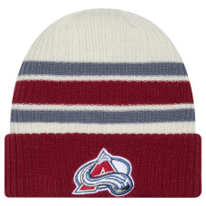 Colorado Avalanche New Era Cream/Burgundy Vintage Cuffed Knit Hat Colorado Avalanche New Era Cream/Burgundy Vintage Cuffed Knit Hat