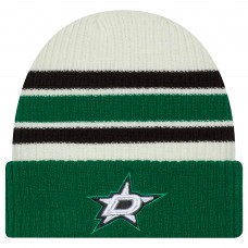 Dallas Stars New Era Cream/Kelly Green Vintage Cuffed Knit Hat