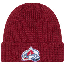Colorado Avalanche New Era Burgundy Waffle Cuffed Knit Hat Colorado Avalanche New Era Burgundy Waffle Cuffed Knit Hat