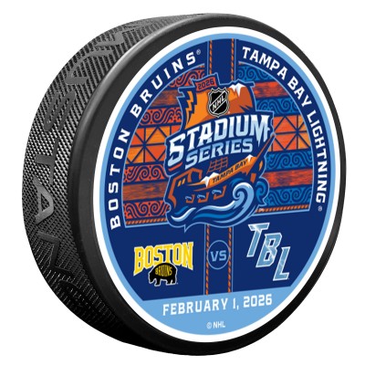 Boston Bruins vs. Tampa Bay Lightning 2026 NHL Stadium Series Matchup Puck