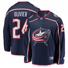 Джерси Columbus Blue Jackets Mathieu Olivier Fanatics Navy Home Breakaway