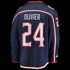 Джерси Columbus Blue Jackets Mathieu Olivier Fanatics Navy Home Breakaway