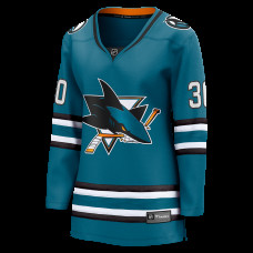 Женская джерси San Jose Sharks Yaroslav Askarov Fanatics Teal Home Breakaway