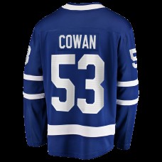 Джерси Toronto Maple Leafs Easton Cowan Fanatics Blue Home Breakaway