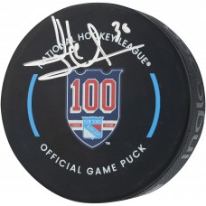 Henrik Lundqvist New York Rangers Autographed Fanatics Authentic 100th Anniversary Official Game Puck
