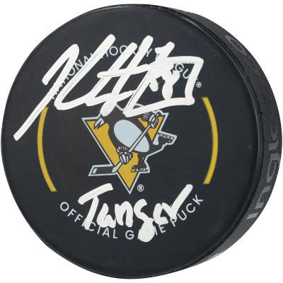 Kris Letang Pittsburgh Penguins Autographed Fanatics Authentic Official Game Puck with Tanger Inscription