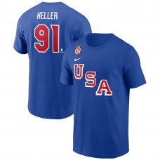 USA Hockey Clayton Keller Nike Royal 2026 Name & Number T-Shirt