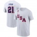 USA Hockey Dylan Larkin Nike White 2026 Name & Number T-Shirt