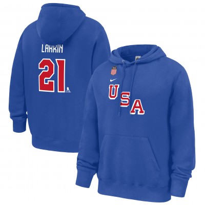 US Hockey Dylan Larkin Nike Royal 2026 Name & Number Hoodie