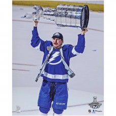 Yanni Gourde Tampa Bay Lightning Autographed Fanatics Authentic 16 x 20 2021 Stanley Cup Champions Raising Cup Photograph