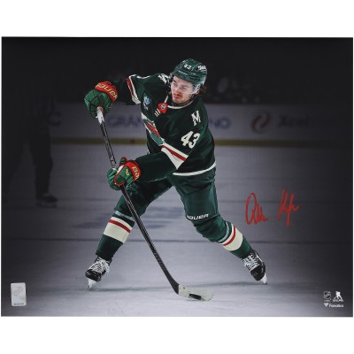 Quinn Hughes Minnesota Wild Autographed Fanatics Authentic 16 x 20 Green Jersey Wild Debut Photograph