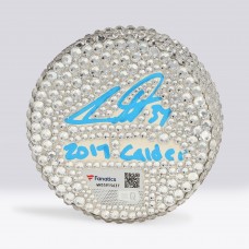 Auston Matthews Toronto Maple Leafs Autographed Fanatics Authentic Swarovski Crystal Hockey Puck with 2017 Calder Inscription - Art by Rock On Sports