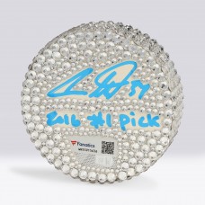 Auston Matthews Toronto Maple Leafs Autographed Fanatics Authentic Swarovski Crystal Hockey Puck with 2016 #1 Pick Inscription - Art by Rock On Sports